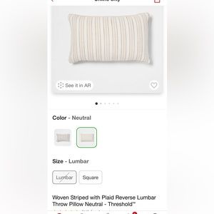 NEW woven striped with plaid throw pillow